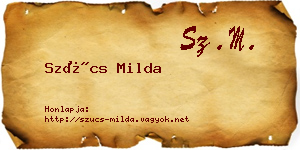 Szűcs Milda névjegykártya